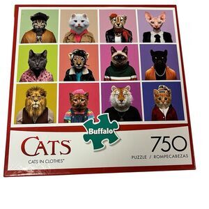 Buffalo Games Cats In Clothes 750 Piece Jigsaw Puzzle Animals Theme